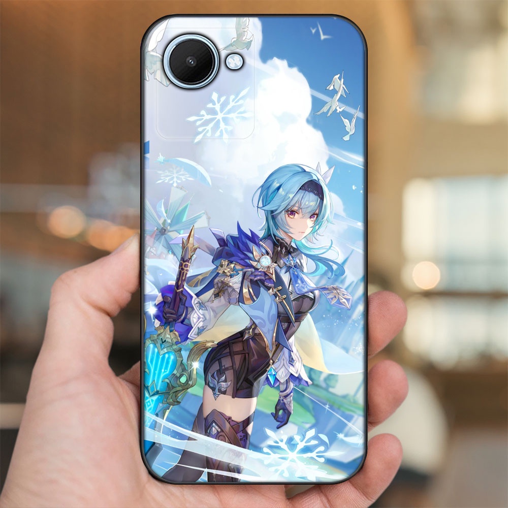 Ốp lưng Realme C30 viền đen in hình Eula Genshin Impact