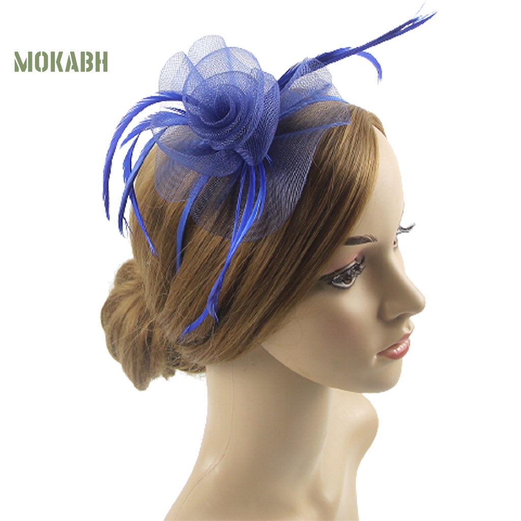 Mũ Lưới Đính Hoa Và Lông Vũ Thanh Lịch Cổ Điển Cho Cô Dâu