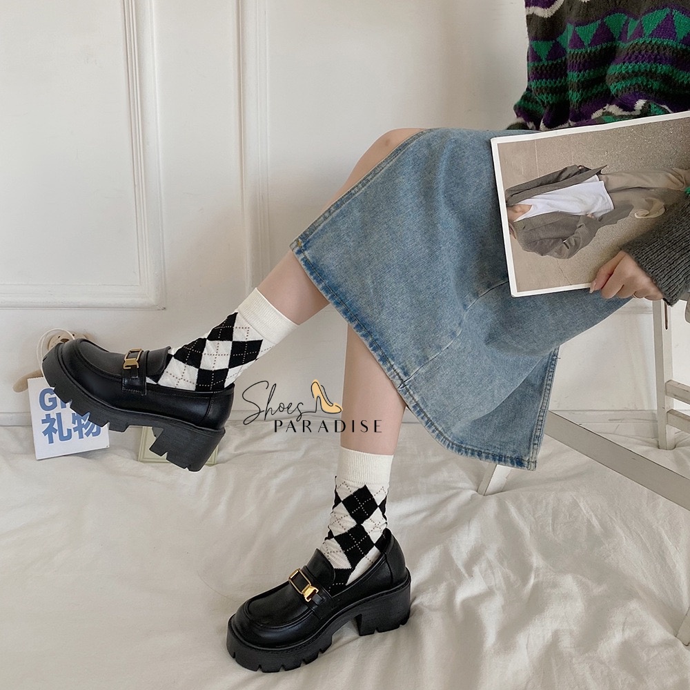 Giày lolita nữ đế cao 6cm giày oxford búp bê thời trang có sẵn ShoesParadise H106