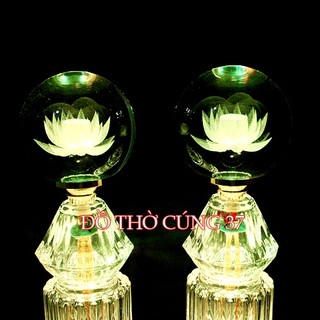 [ Cao 41 cm ,44 cm ] CẶP ĐÈN THỜ LED  PHA LÊ  [ TỰ ĐỘNG CHUYỂN MÀU ]
