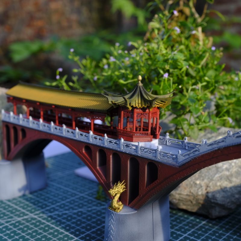 Mô hình cầu Trung Hoa: Lạc sơn kiều- VDS0171- sưu tầm,trang trí tiểu cảnh,bán cạn,terrarium,bonsai,non bộ