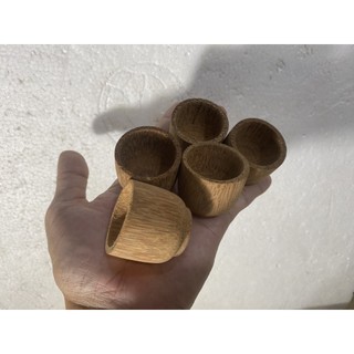 LY RƯỢU MÀI THÔ GỖ DỪA - CỐC UỐNG TRÀ
