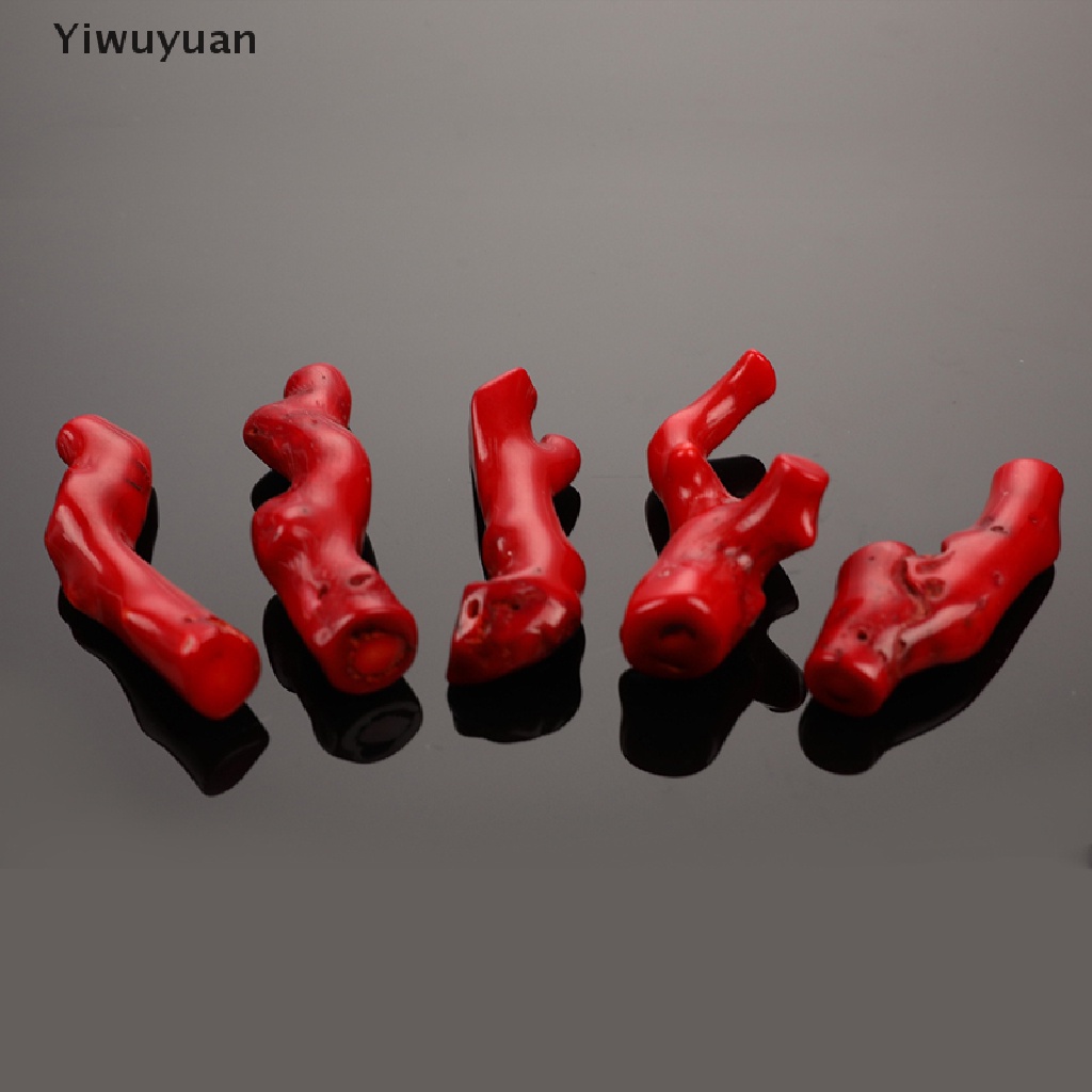 &lt; Yiwuyuan &gt; Bộ 5 Dây Chuyền Chuỗi Hạt San Hô Đỏ Tự Nhiên Không Đều Hình Cành Cây San Hô Ch
