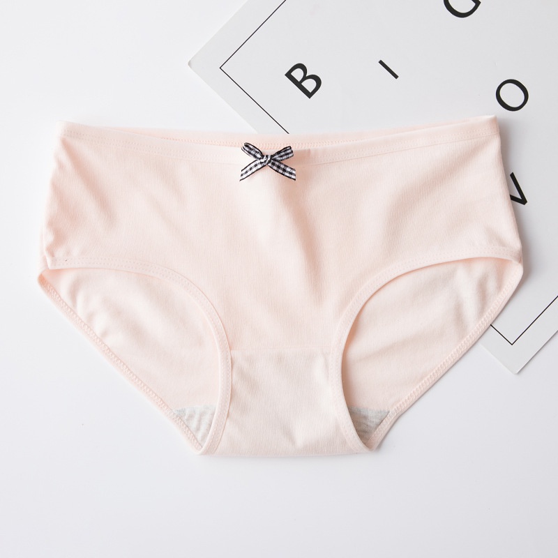 Quần Lót Nữ Cotton Dệt Kim - Quần Chip Nữ kháng khuẩn thoáng mát đính nơ xinh tôn vòng