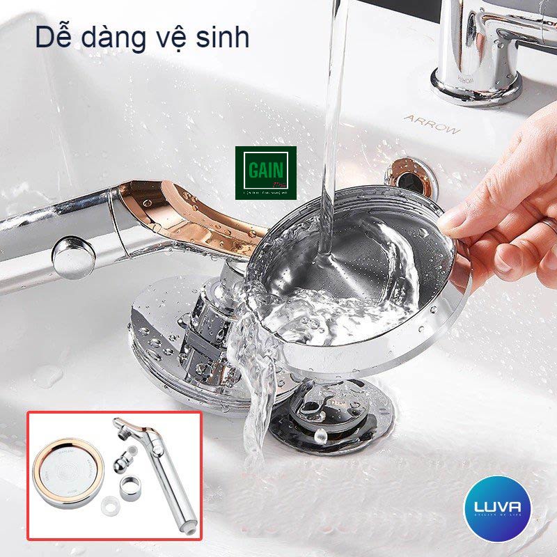 Combo vòi hoa sen Luva VS6, BH 1 năm, đổi lỗi 30 ngày, kèm dây sen inox 304 dài 1.5m