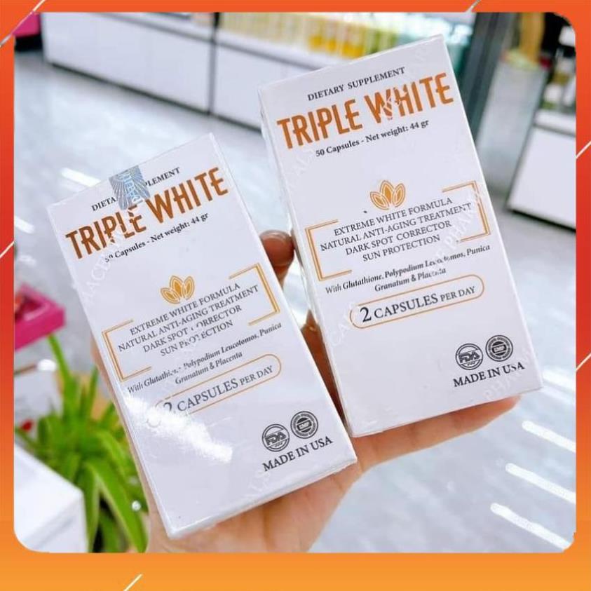 Viên uống trắng da Triple White , chống nắng, ngừa nám hộp 50 viên