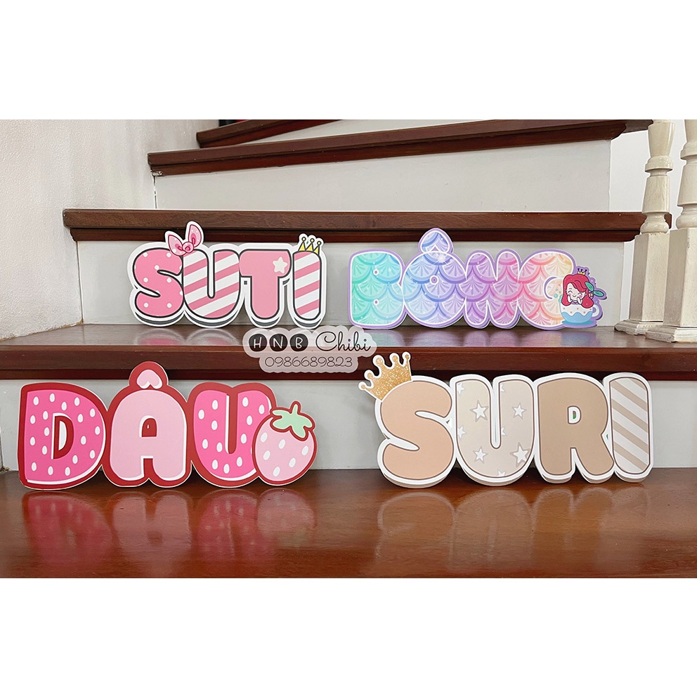 Tên biệt danh để bàn, trang trí sinh nhật, phòng làm việc