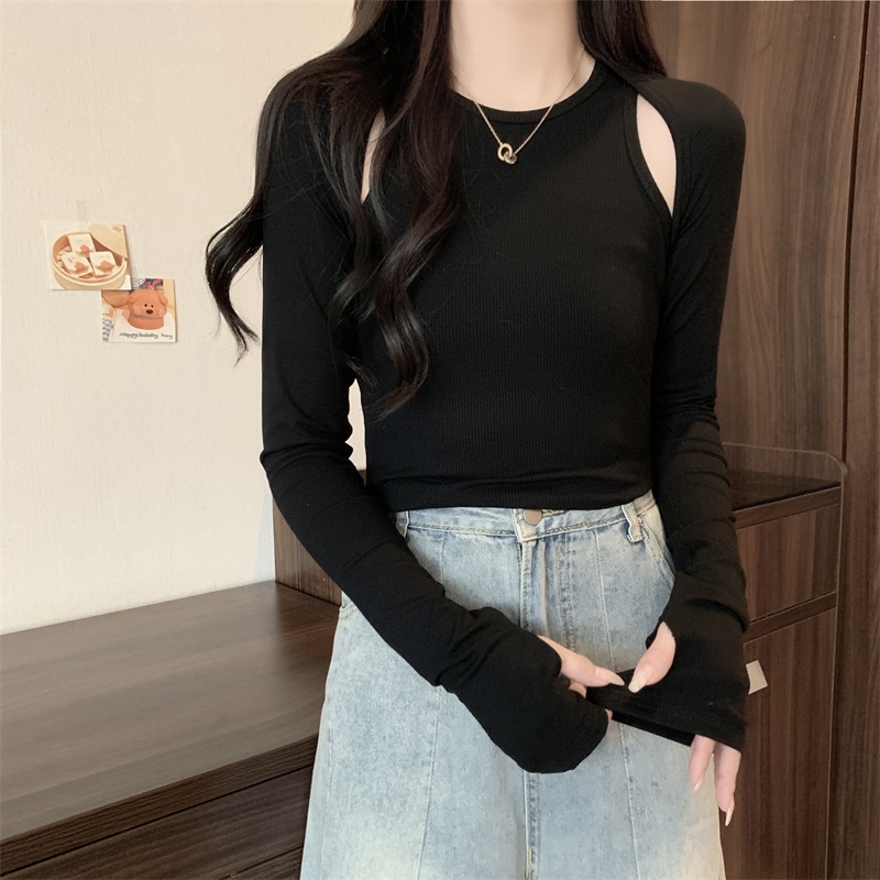 Áo len nữ SUXI ôm dáng tay dài màu trơn thời trang dễ phối đồ