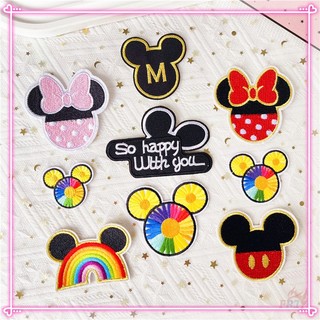 ♚ sticker ủi thêu hình mickey & minnie ♚ 1 sticker ủi thêu hoạt hình dễ thương