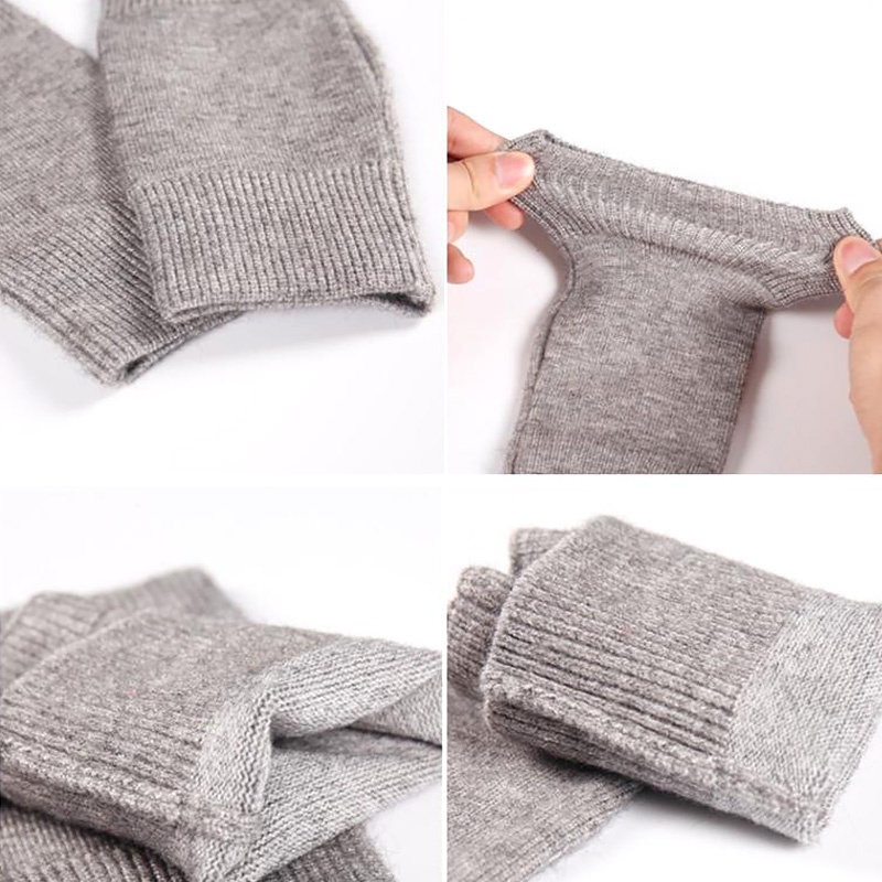 Găng Tay Len Hở Ngón Mềm Mại Giữ Ấm Mùa Đông Cho Nữ