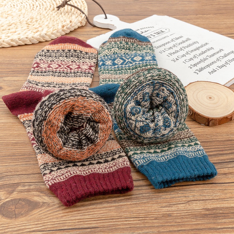 Đôi tất chân ECMLN vải cotton pha dày giữ ấm mùa đông thời trang cho nữ