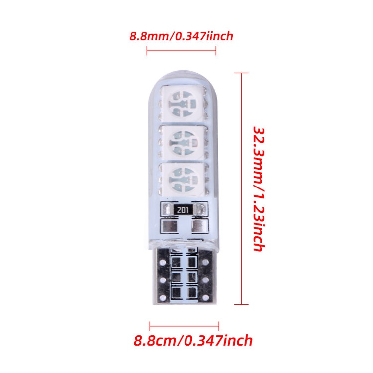 1 Đèn Led T10 W5W 6 SMD CANBUS 5050 DC12V 6led Không Thấm Nước Cho Xe Hơi