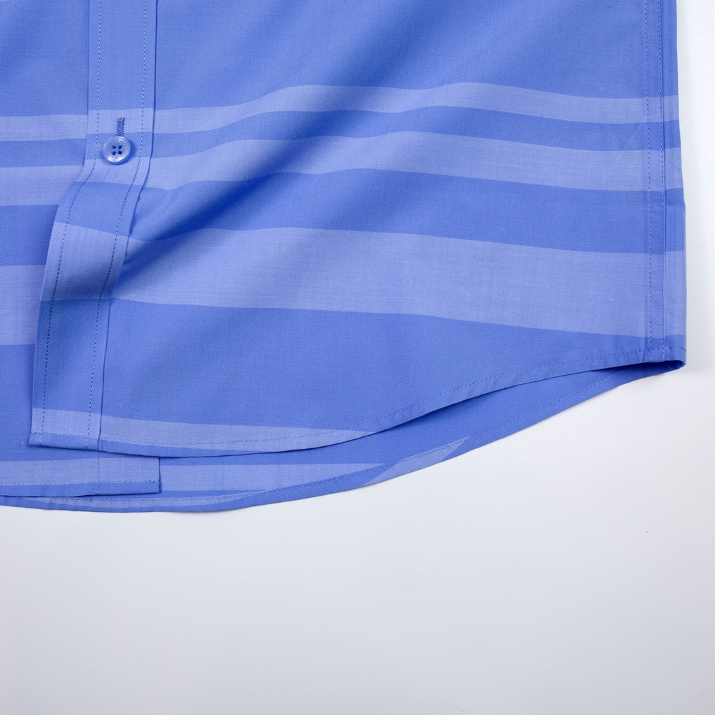 Áo Sơ Mi Dài Tay Sọc Caro Bamboo Vĩnh Tiến Slim Fit Vạt Bầu 465 - G559