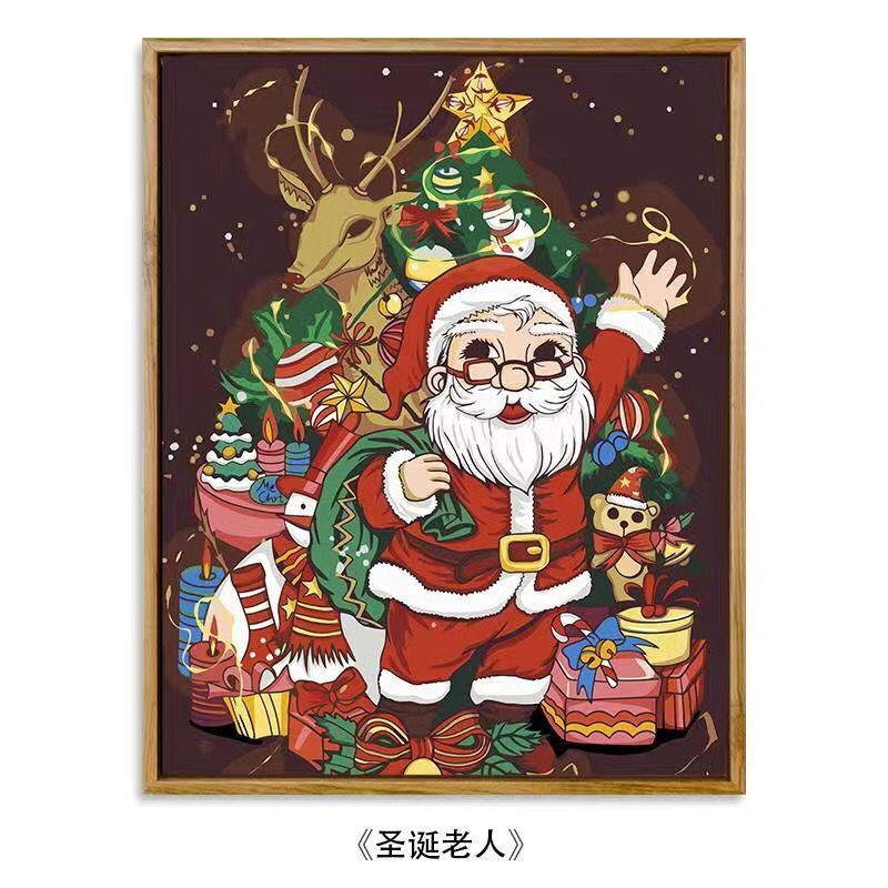 Tranh tô màu số hóa HAMLET sơn acrylic hình giáng sinh/ cây thông noel giúp giảm căng thẳng dùng trang trí 40*50cm