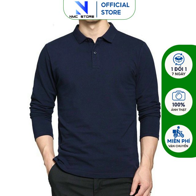 Áo Polo Nam NMC Dài Tay Có Cổ- Áo Polo Nam Kiểu Dáng Thể Thao Trẻ Trung Năng Động