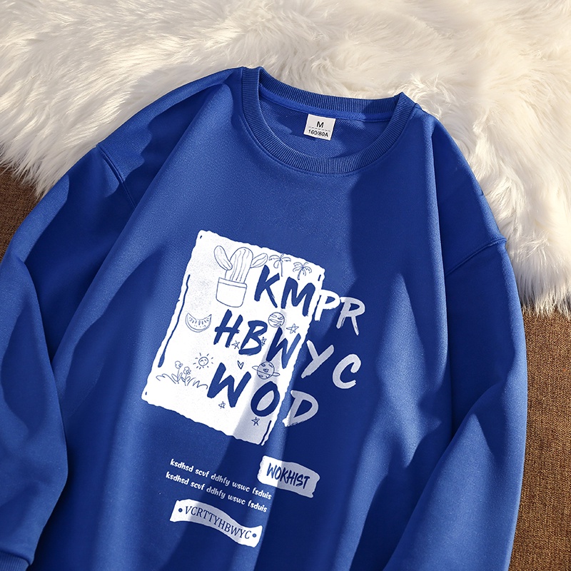 NRVP Áo thun nữ dài tay dáng rộng in chữ phong cách Hàn Quốc mới