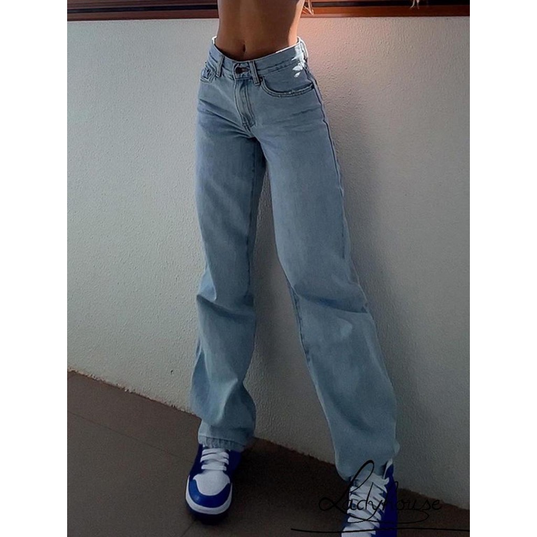 Quần Denim Dài Rách Gối Có Túi Bên Hông Phong Cách Đường Phố Mùa Xuân Thu Cho Nữ