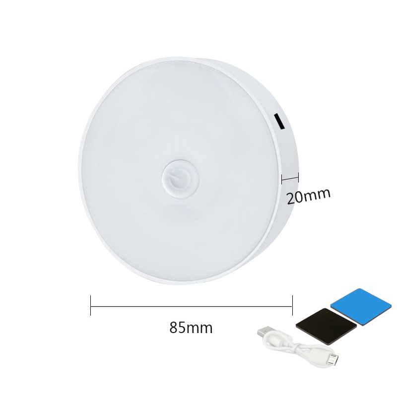Đèn Ngủ Bóng Led 3 Màu Công Tắc Cảm Ứng Sạc USB Không Bậc Thang Phòng Ngủ / Tủ Quần Áo