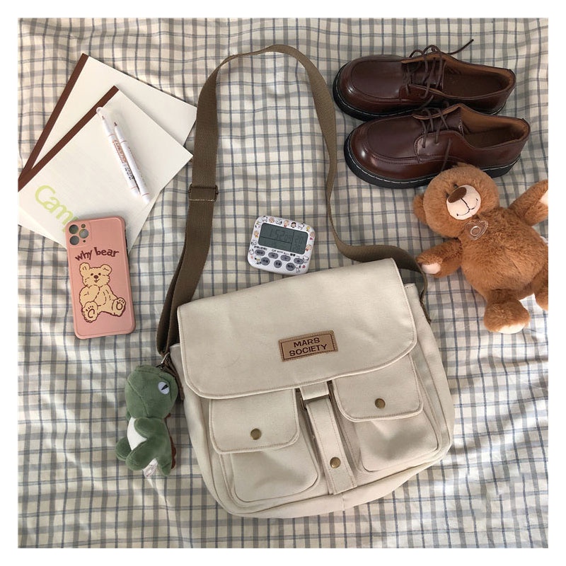 Túi Vải canvas Đeo Chéo Phong Cách Hàn Quốc Dành Cho Nam