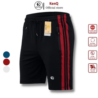 Quần đùi thể thao nam KenQ-21, quần short thể thao chất liệu thun poly mềm mịn, co dãn tốt, vận động thoải mái