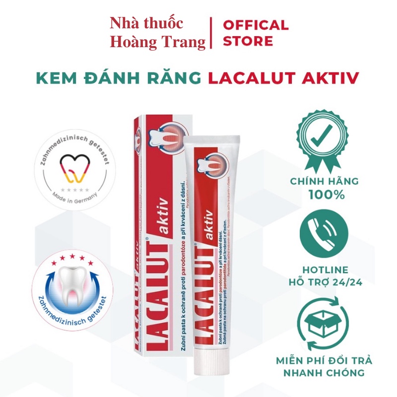 Kem đánh răng LACALUT Aktiv ngừa viêm nướu tụt lợi,chảy máu chân răng