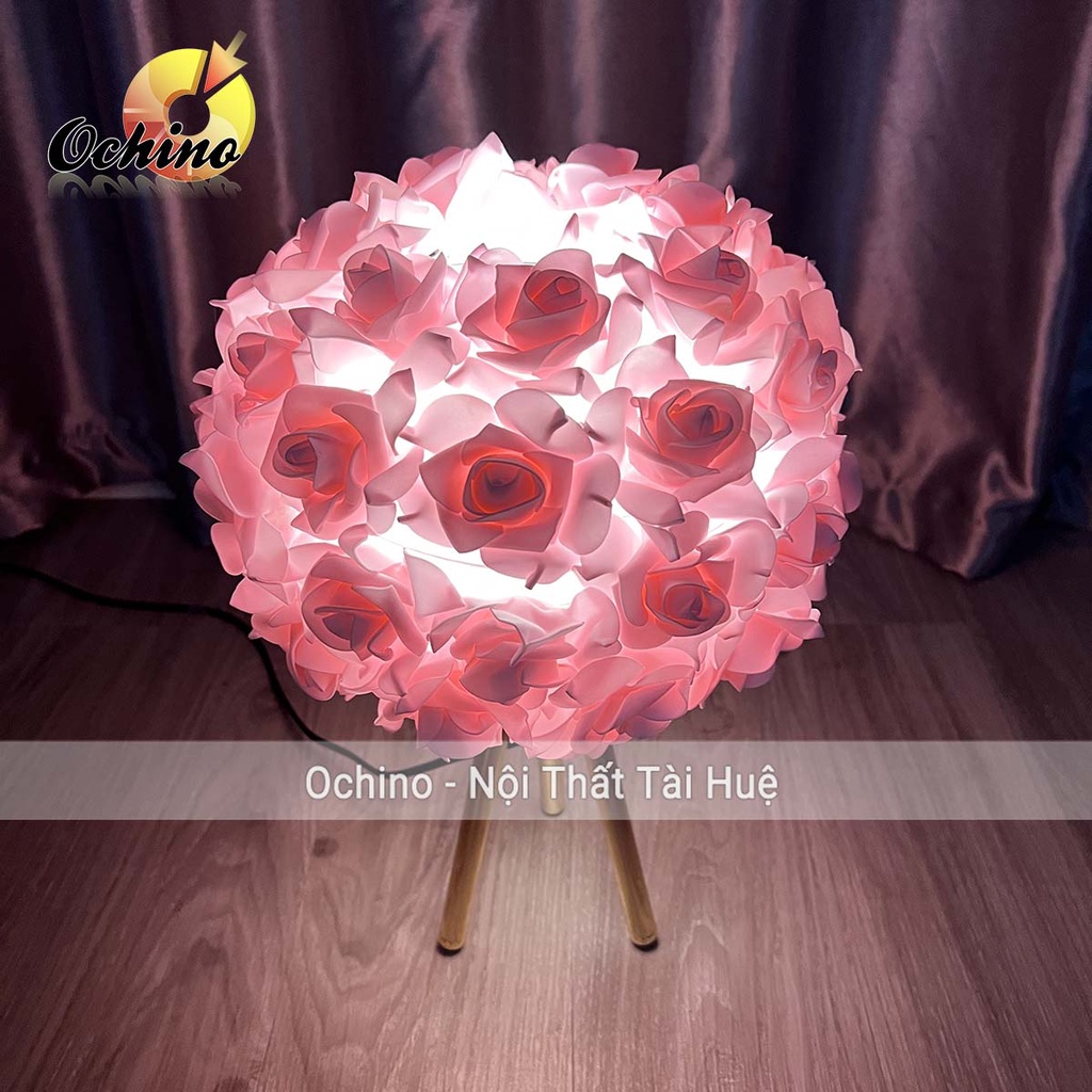 Đèn Ngủ Hoa Hồng Chân Vàng Trang Trí Decor Phòng Ngủ Phòng Cưới (Ảnh Và Video Shop Chụp)