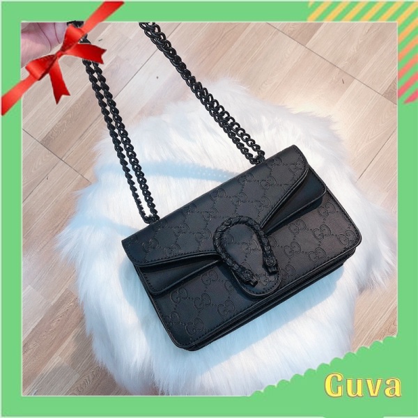 Túi Xách Nữ Đeo Chéo Con Ong GG dây xích full đen Túi Xách Hót 2022