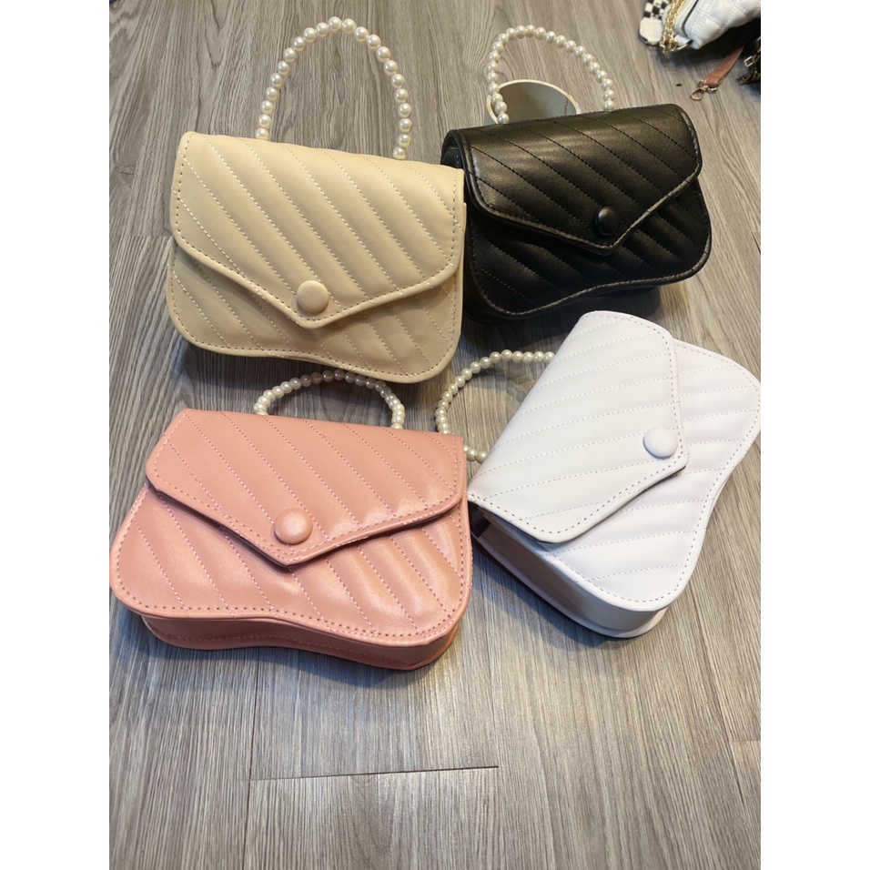 Túi xách nữ đeo chéo, đeo vai phối quai ngọc thời trang superbag 395