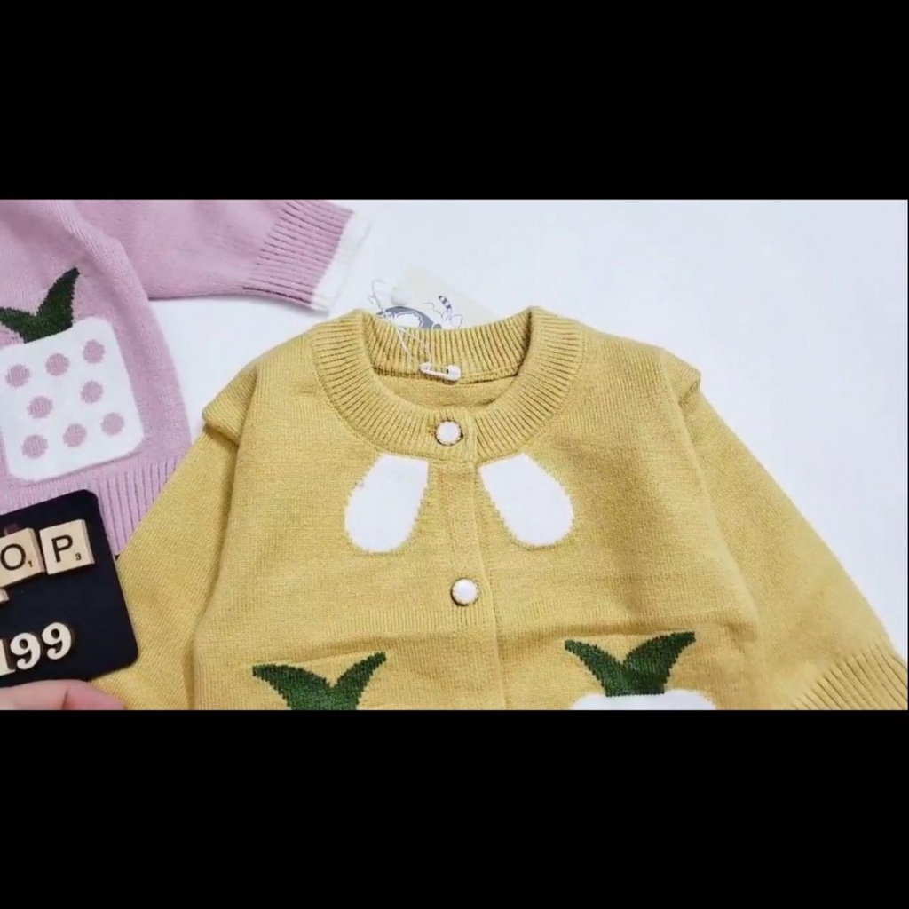 102 Áo len dài tay sơ sinh cài giữa cho bé gái hàng quảng châu đẹp (5-10.5kg)