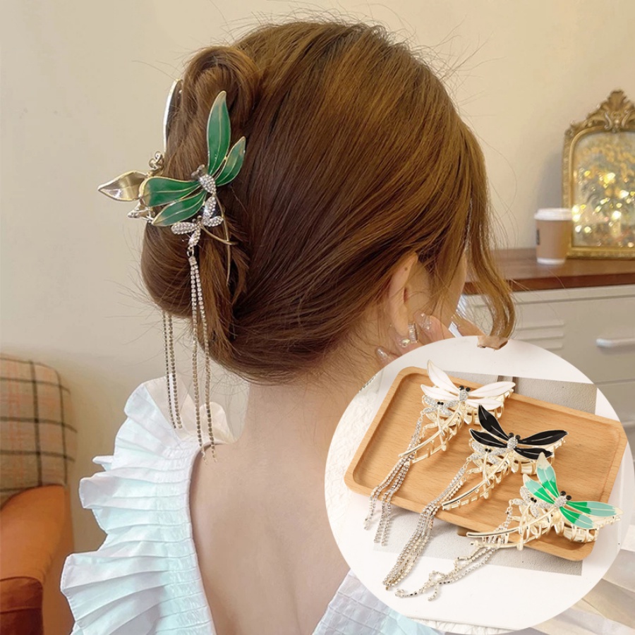Kẹp Tóc Hình Chuồn Chuồn Đính Đá Thời Trang