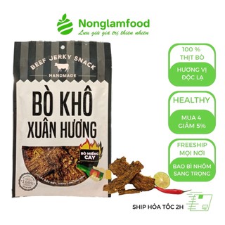 Thịt bò khô Xuân Hương miếng cay 30g nguyên chất thịt tươi 100% thơm ngon đậm đà đồ ăn vặt Nonglamfood