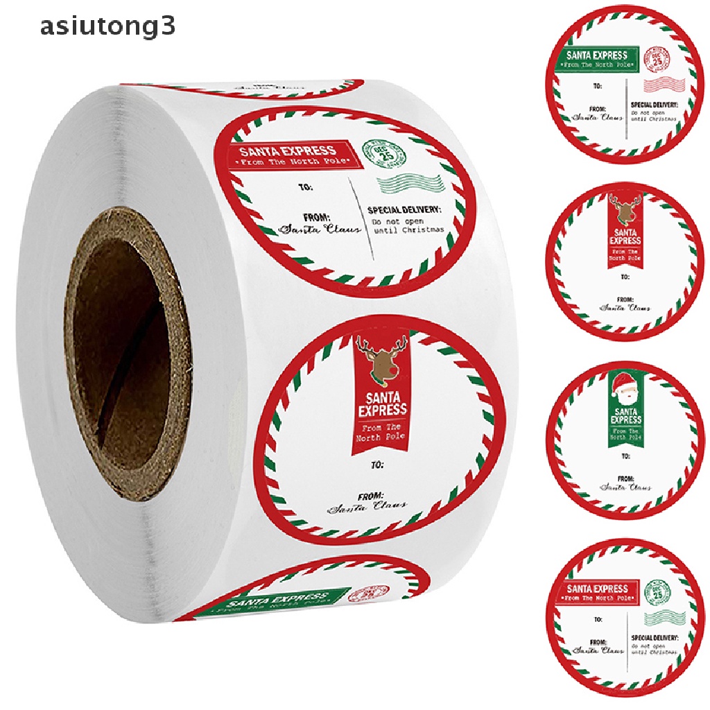 Cuộn 500 Nhãn Dán Trang Trí Giáng Sinh In Chữ Thank You asiutong3