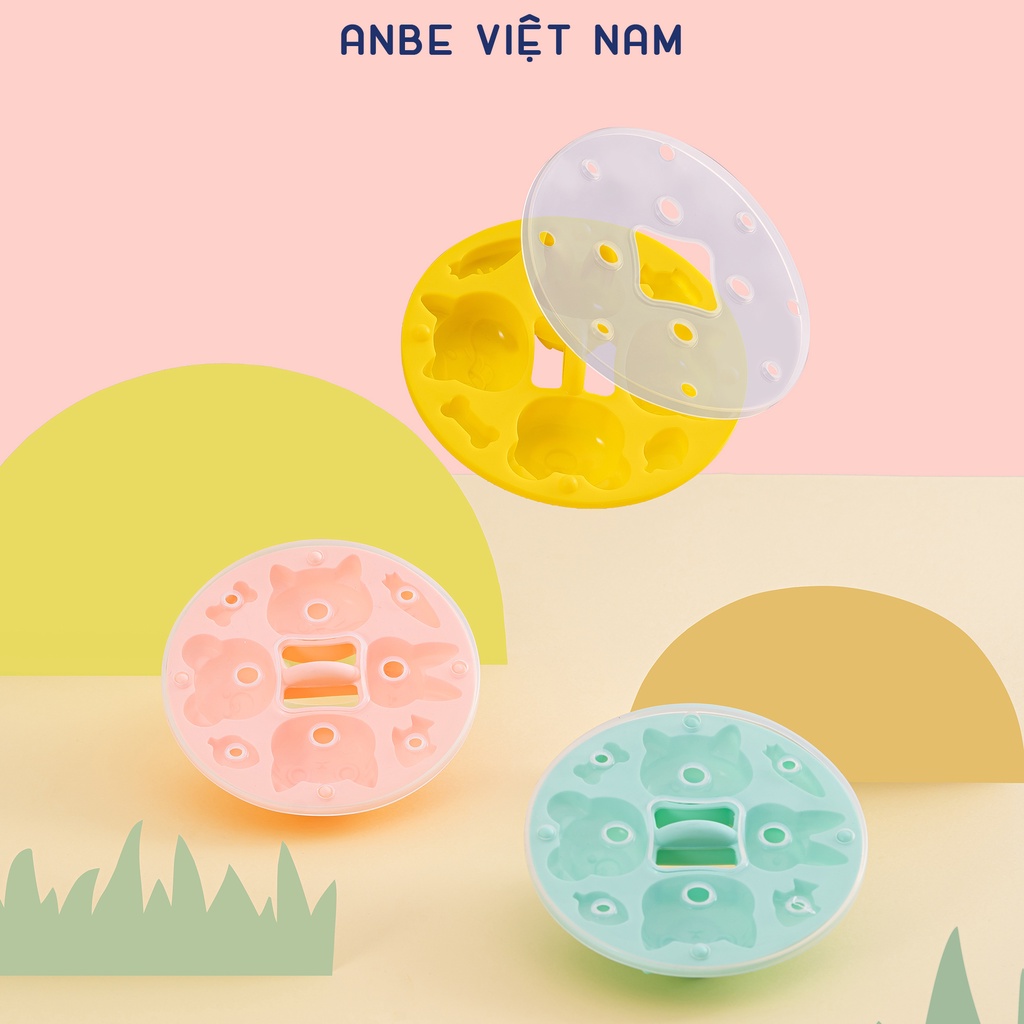 Khuôn Silicon Hấp Bánh Làm Đậu Hũ Non Khuôn Rau Câu Cho Bé Ăn Dặm ANBE Việt Nam Có Nắp Kiểm Định An Toàn Chính Hãng