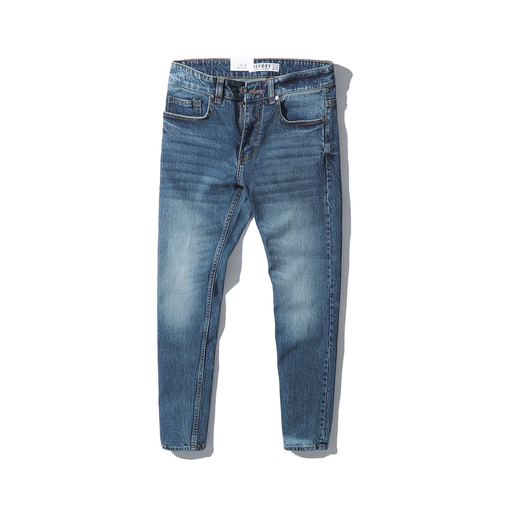 Quần jean nam, quần bò nam cao cấp slimfit DEFOXX xanh wash 221050