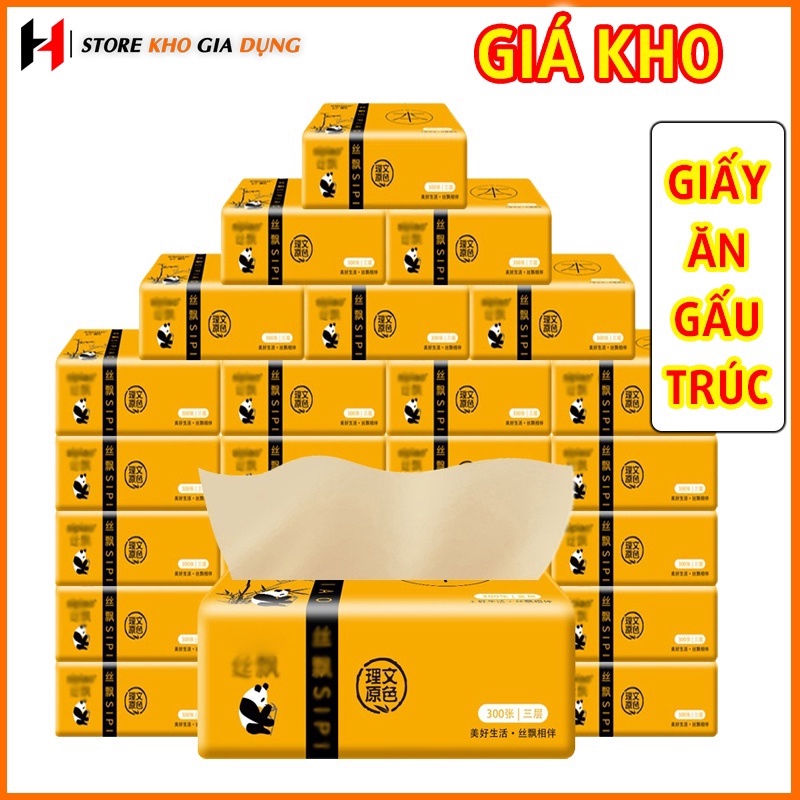 Giấy Ăn Gấu Trúc Hàng Việt Nam Cao Cấp, Dai Mịn. Thùng 30 Gói - Gói 300 Tờ (Hàng Việt Nam)