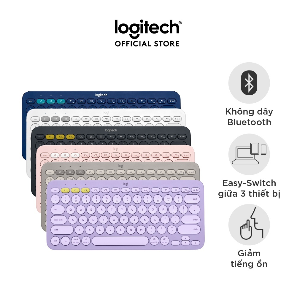Bàn phím không dây Bluetooth Logitech K380 | K380s – giảm ồn, gọn nhẹ, đa thiết bị, Mac/ PC