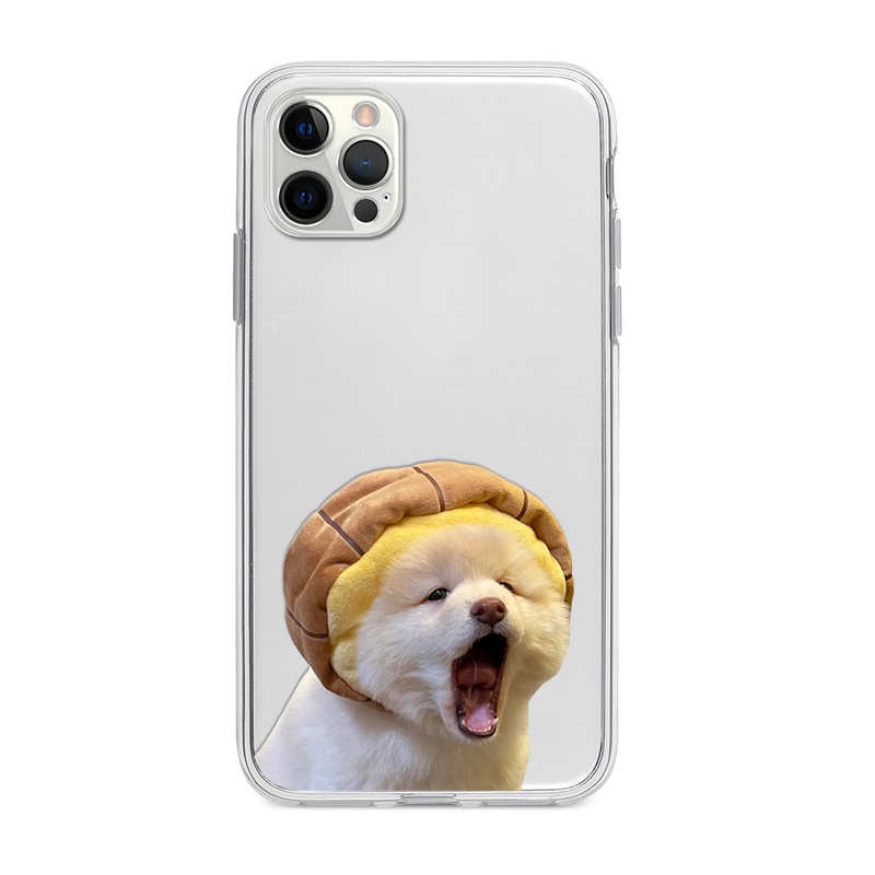 Ốp lưng iphone chó đội mũ hài hước ốp trong suốt bảo vệ camera 6/7plus/8/8plus/x/xr/xs/11/12/13/14/pro/max/plus/promax