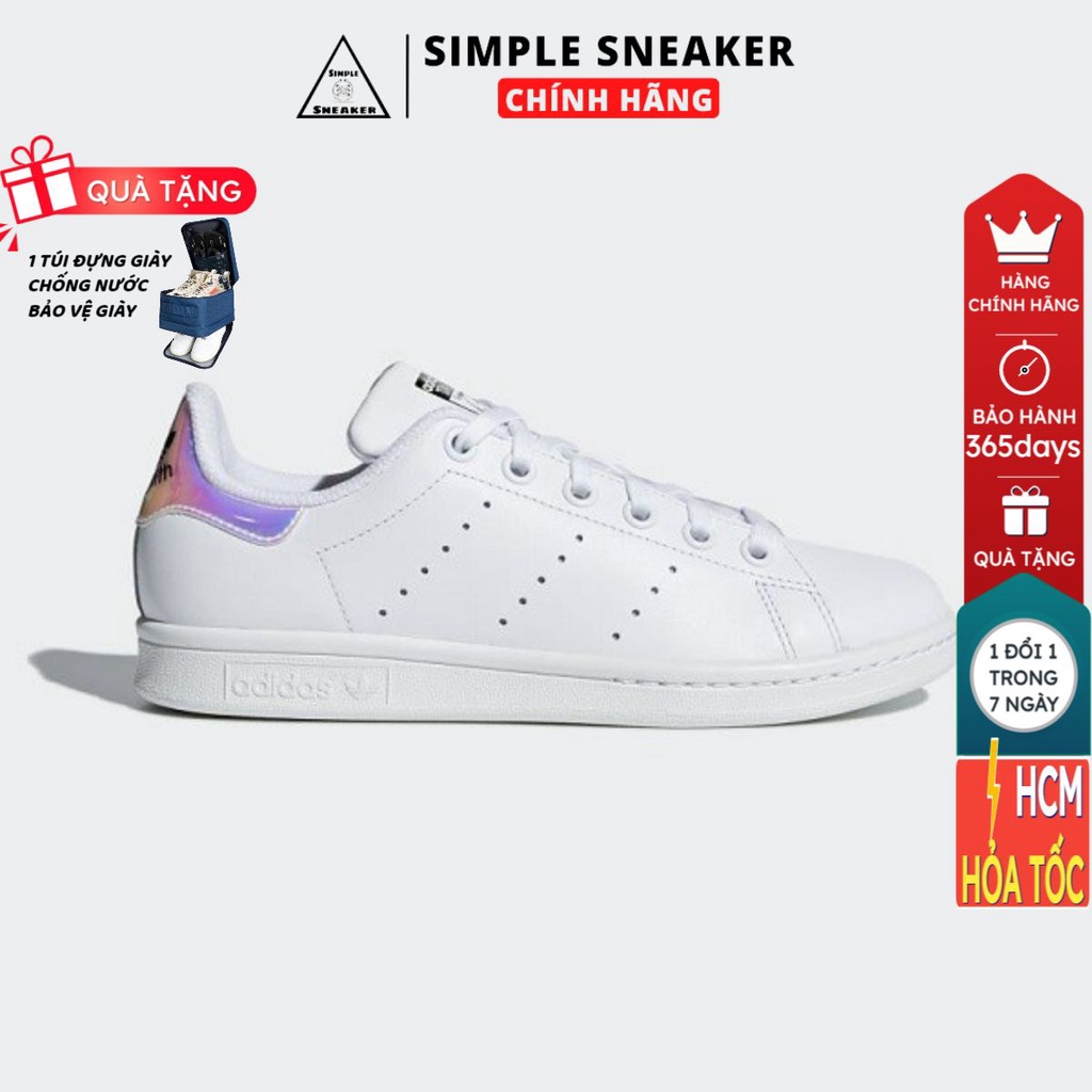 Giày Stan Smith Hologram 🔴FREESHIP🔴Adidas Stan Smith Gót Hologram Chính Hãng - Giày Nữ Adidas Chuẩn Auth [ AQ6272]