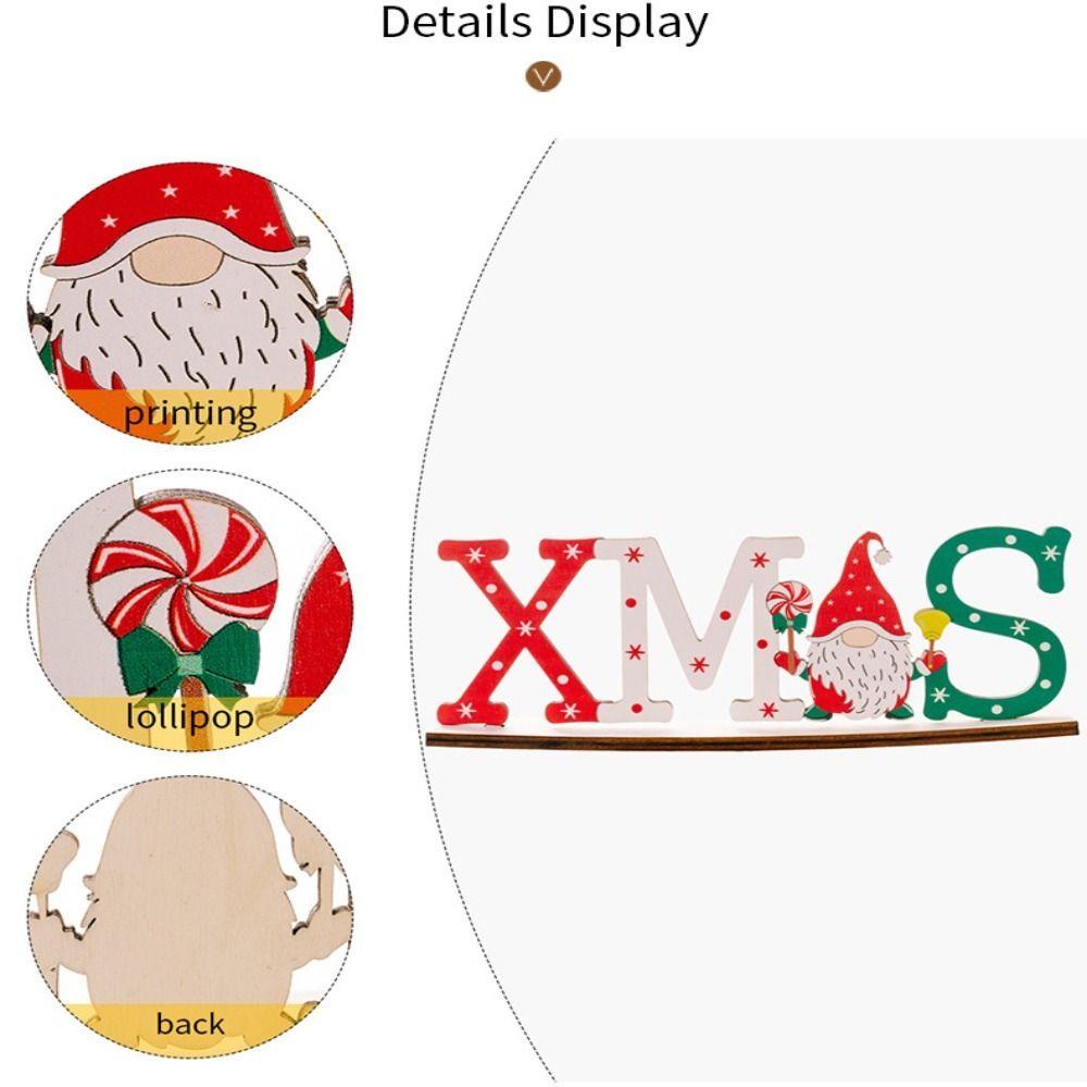 CONOPERY Phụ Kiện Trang Trí Giáng Sinh Bằng Gỗ In Chữ Merry Christmas Xinh Xắn