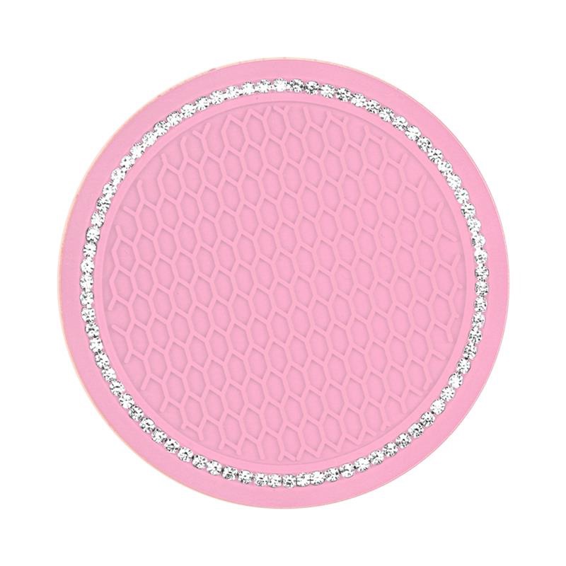 Miếng Lót Cốc Xe Hơi Đính Đá_Miếng Lót Ly Ô Tô Gắn Đá Chống Trượt, Cách Nhiệt