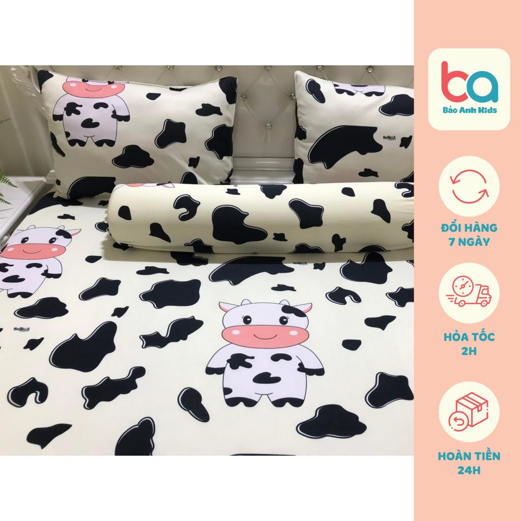 Bộ ga trải giường Hàn Quốc chất liệu thun lạnh size 1m6, 1m8 nhiều mẫu ngộ nghĩnh cho bé và gia đình
