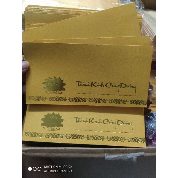 COMBO 20 BÌ THƯ THÀNH KÍNH CÚNG DƯỜNG 16.5X8CM GIẤY KIM TUYẾN SIÊU ĐẸP