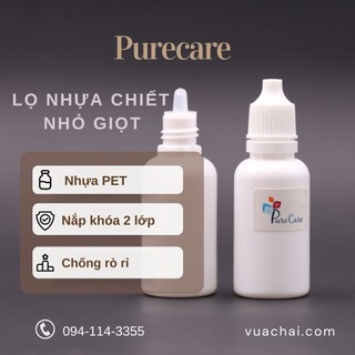 Combo 50 chai 5ml 10ml 15ml 20ml nhỏ giọt nhỏ mắt nhỏ mũi, chai chiết mỹ phẩm, THÂN TRẮNG chiết tinh dầu