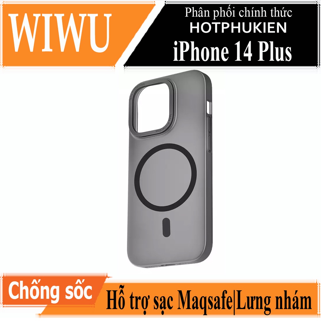 Ốp lưng chống sốc WIWU PC Ultra-thin Frosted Magnetic cho iPhone 14 / 14 Plus hỗ trợ sạc Maqsafe