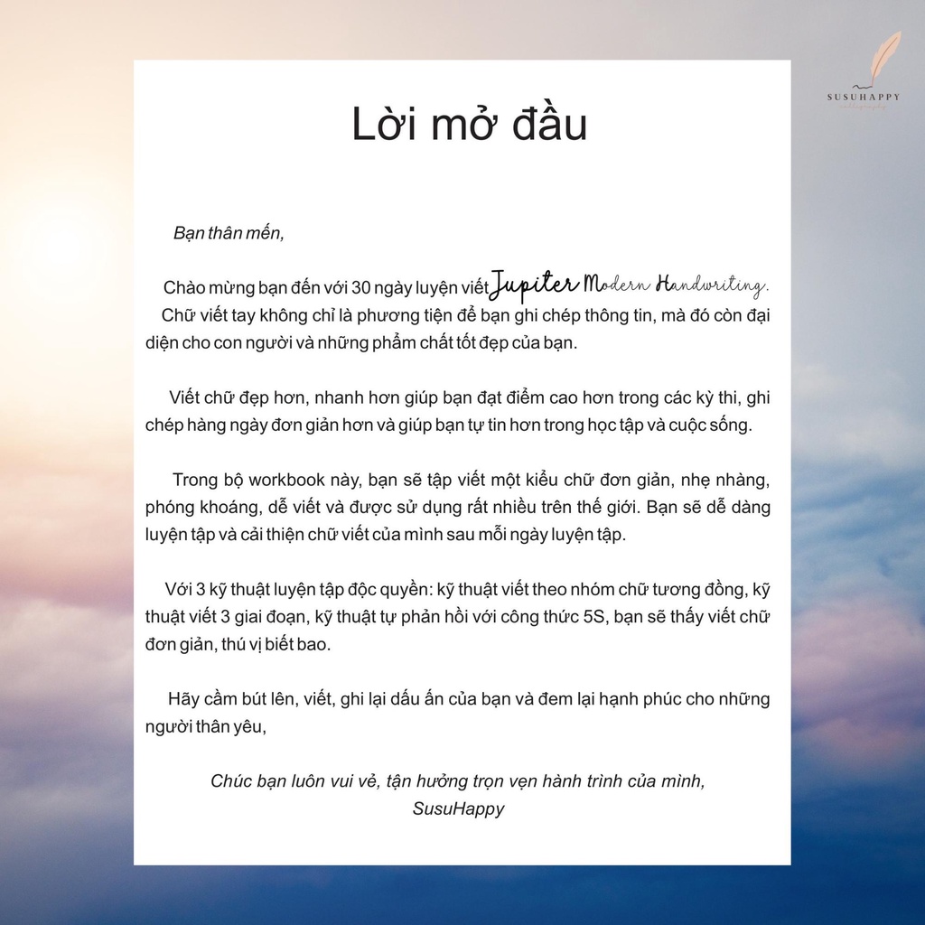 Workbook Luyện Viết Chữ Modern Handwriting, Viết Nhanh Hơn Đẹp Hơn Trong 30 Ngày