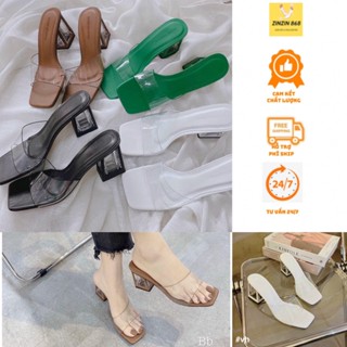 Giày cao gót/ dép cao gót quai meka gót trụ trong 7f(guốc quai trong 7cm)- HOTTREND