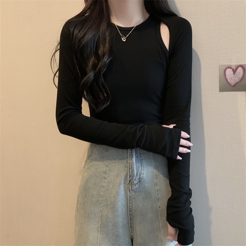 Áo len nữ SUXI ôm dáng tay dài màu trơn thời trang dễ phối đồ