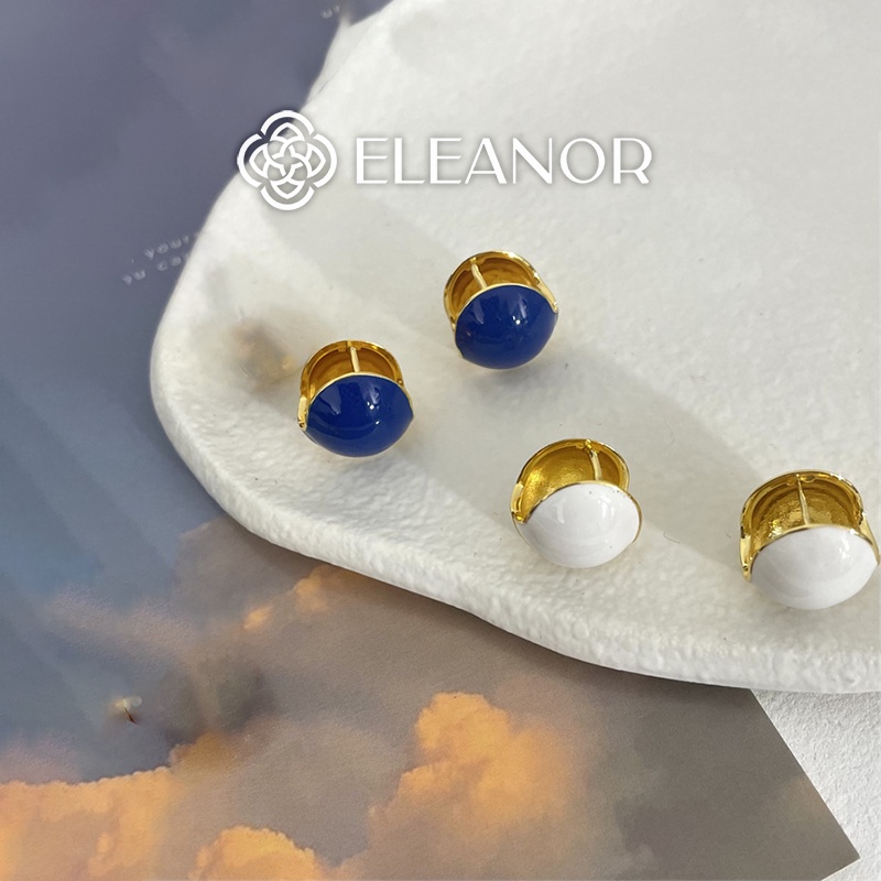 Bông tai nữ chuôi bạc 925 Eleanor Accessories hình cầu màu sắc trẻ trung phong cách Hàn Quốc phụ kiện trang sức hiện đại