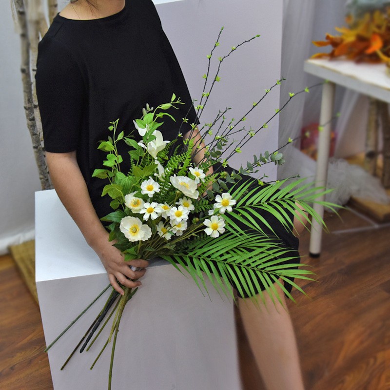 Cành Mai giả_Hoa mai nhựa Tết cành nhiều nhánh cao 90cm nhánh xòe đều đẹp tự nhiên giống thật