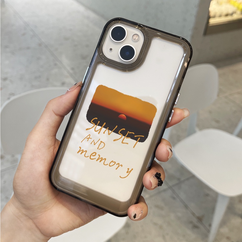 Ốp Điện Thoại DecoPhone Acrylic tpu acrylic Trong Suốt Hình Hoàng Hôn Cho iphone 6s 7 8 plus x xs xr 11 12 13 14 15 max pro
